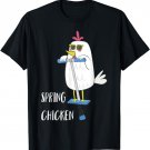 Spring Chicken Chicken On Pogo Stick Funny Chicken T-Shirt