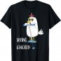 Spring Chicken Chicken On Pogo Stick Funny Chicken T-Shirt