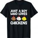 Just a Boy Who Loves Chickens Cute Chicken T-Shirt