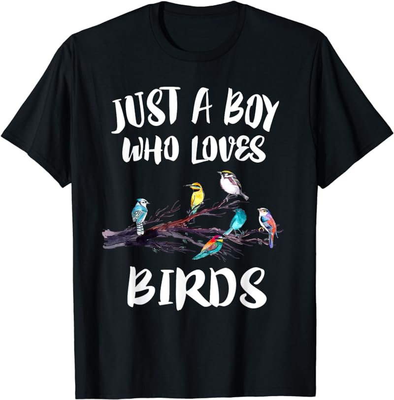 Just A Boy Who Loves Birds Birding Gift T-Shirt
