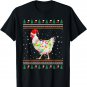 Ugly Christmas Chicken Santa Hat Lights Sweater Xmas Gift T-Shirt