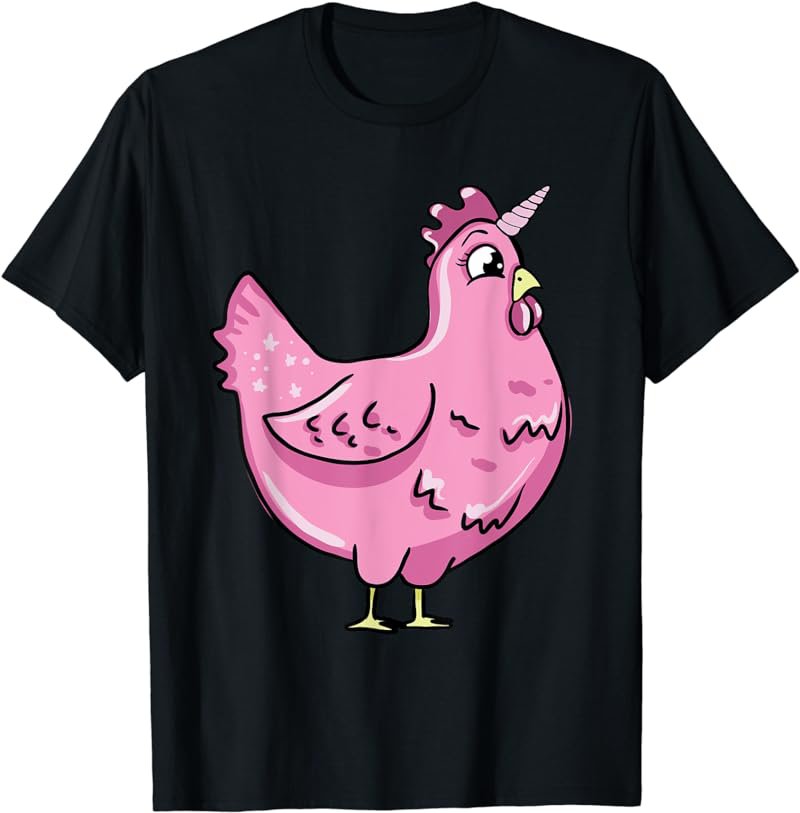 Funny Chicken Unicorn Illustration Farmer Poultry Love T-Shirt