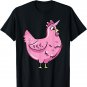 Funny Chicken Unicorn Illustration Farmer Poultry Love T-Shirt
