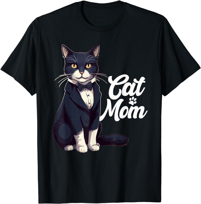 Tuxedo Cat Mom Cute Kitten Tuxie Cat Mother's Day 2023 T-Shirt