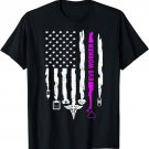 Funny Patriotic EVS Worker Nurse USA Flag 4th of July T-Shirt