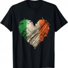 Vintage Irish Flag Heart St Patricks Day Kids Girls Women T-Shirt