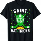 Patricks Day Saint Hat Tricks Hockey Shamrock Kids Boys T-Shirt