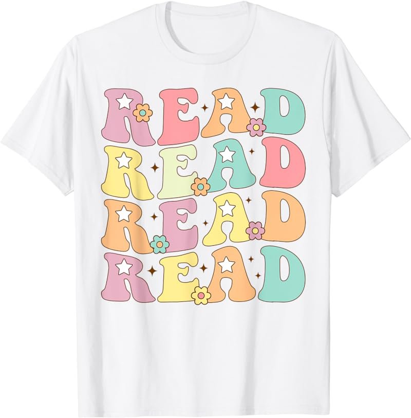 Groovy Read Teacher Student Bookworm Read Book Squad T-Shirt