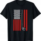 Retro American Flag Golf Gift for Golfer Funny Golf T-Shirt