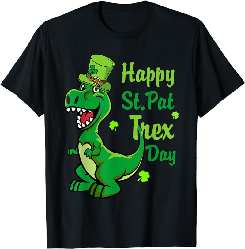 St Patrick's HAPPY ST PAT-REX DAY T-Rex Dinosaur Funny Boys T-Shirt