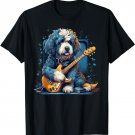 Electric Guitar Rock Music Bernedoodle Dog T-Shirt