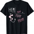Here Fishy Fishy Fishy Funny Fishing Worm Gift T-Shirt