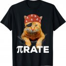 Happy PI Day 3.14 Pi Symbol Cat Pirate T-Shirt