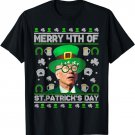 Merry 4th Of St Patrick's Day Joe Biden Leprechaun Hat Ugly T-Shirt