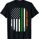 Irish american St Patricks day with US and Ireland flag T-Shirt