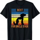 Mens Best Fur Uncle Ever Funny Vintage Retro Dog and Cat Owner T-Shirt