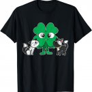 Shamrock Cat Lover St Patricks Day Cute Irish Clover Kitten T-Shirt