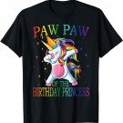 Paw Paw Of The Birthday Princess Unicorn T-Shirt