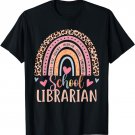 Funny School Librarian Rainbow Leopard Print Library T-Shirt