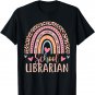 Funny School Librarian Rainbow Leopard Print Library T-Shirt