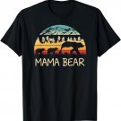 Mama Bear with 3 Cubs Shirt Retro Mountains Mother's Day