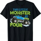 Birthday 4 Years Old Kids Monster Truck 4th B-day Funny T-Shirt