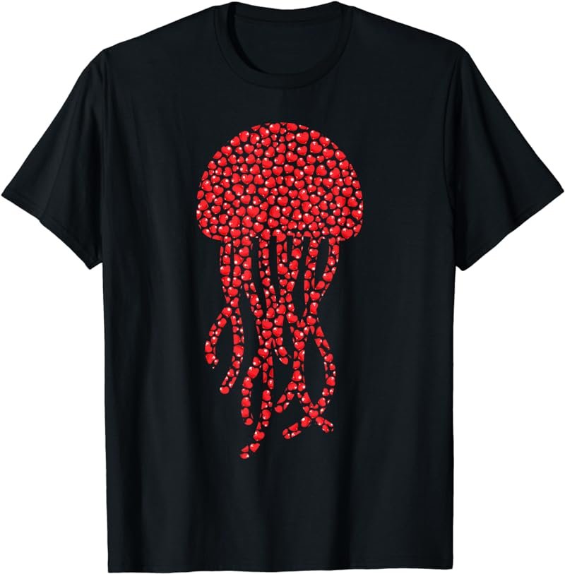 Jellyfish Lover Heart Shape Jellyfish Valentine's Day T-Shirt