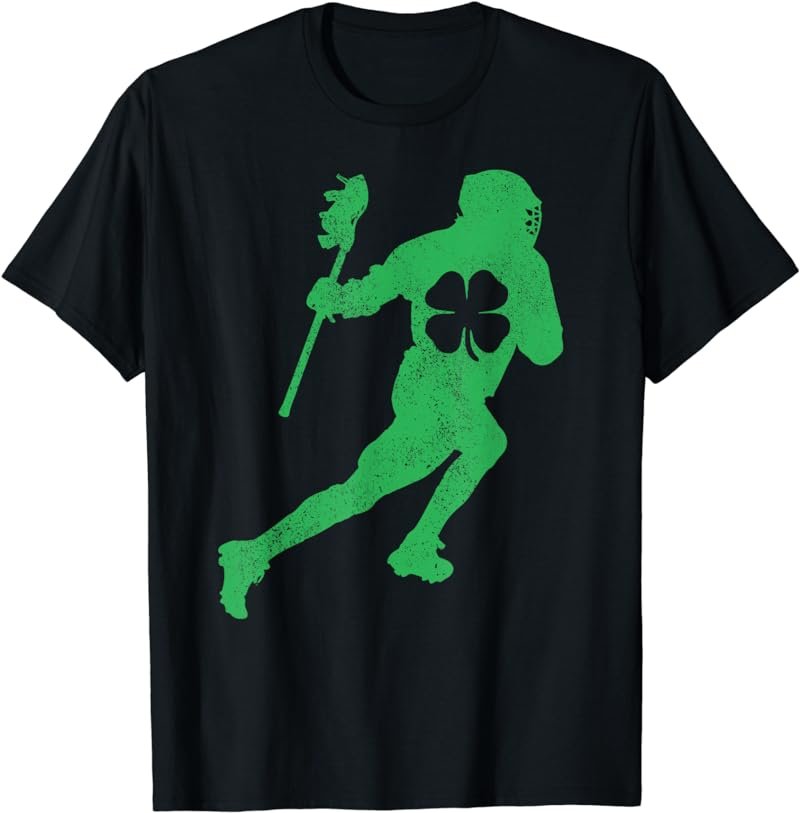 St. Patrick's Day Green Shamrock Lacrosse Irish Men Boys T-Shirt