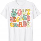 Peace-Out Second Grade Groovy Last Days School 2nd Grade T-Shirt