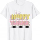 Retro Hoppy Teacher Easter Day Bunny Rabbit Family Matching T-Shirt