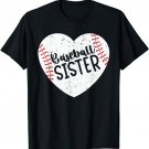 Baseball Sister Retro Heart Baseball Sister Mother's Day T-Shirt