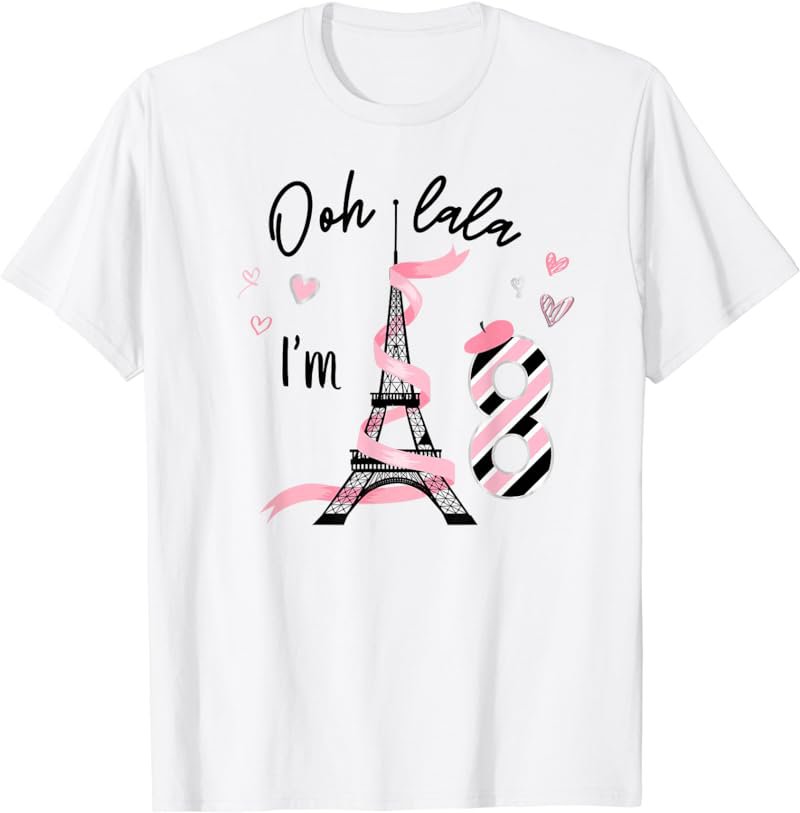 Paris Birthday Theme Party Eiffel Tower 8th 5th 9th Costume T-Shirt