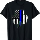 Irish Thin Blue Line Police Officer Distressed American Flag T-Shirt