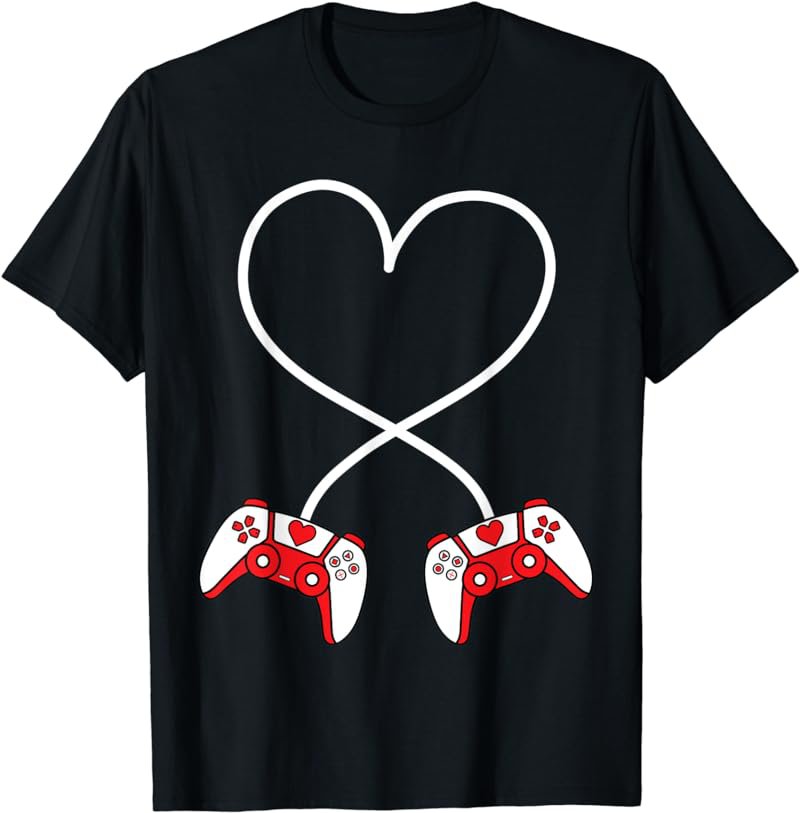 Valentines Day Gamer Boy Controller Men Valentine Video Game T-Shirt