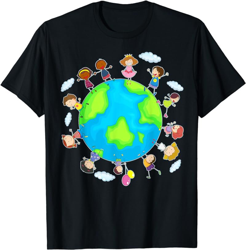 Cute Earth Day 2023 Save Environment Children Around World T-Shirt