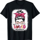 One Loved Mama Messy Bun Womens - Cute Mom Valentine's Day T-Shirt
