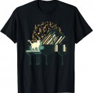 Cat Piano Pianist Pet Playing Music Musician Musical Gift T-Shirt