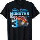 Birthday 3 Years Old Kid Monster Truck 3rd B-day Funny T-Shirt