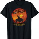 Guy on a Buffalo Sunset ~ Possum Possee Funny T-Shirt