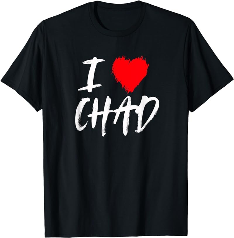 I Love Chad Husband Dad Son Boyfriend Grandson Red Heart T-Shirt