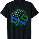 Thin Blue Line St Patrick's Day Clover T-Shirt