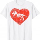 Dinosaur Skeleton Shirt | Love T Rex Red Heart Gift T-shirt