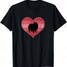 Retro Pomeranian Valentines Day Heart Love Womens Gift T-Shirt