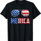 Merica Sunglasses 4th of July For Men Women kids US T-Shirt