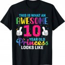 10 Years Old Princess Birthday Quote 10th B-day Kids Graphic T-Shirt