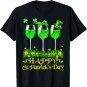 Happy St. Patrick's Day Three Wine Glasses Leprechaun Irish T-Shirt