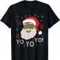 Black Funny Santa Claus Christmas Yo Yo Yo Xmas Costume T-Shirt