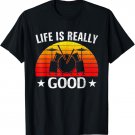 Retro Life Is Really Good Drum Funny Drummer Drums Love T-Shirt
