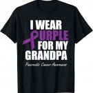 Pancreatic Cancer Awareness I Wear Purple For My Grandpa T-Shirt