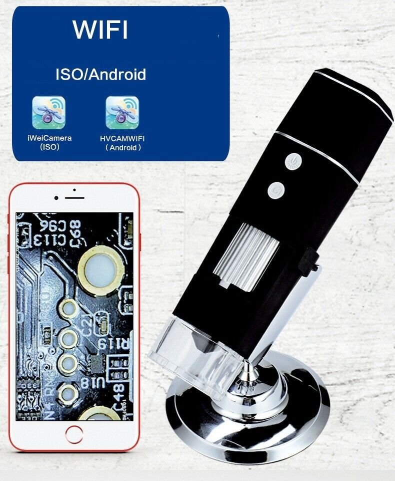 WiFi Digital Microscope Magnifier 50X to 1000X Handheld Endoscope Camera 1080P